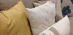 Set of neutral colored pillows