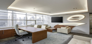 Office with desk and lounge