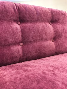 Pink sofa close up