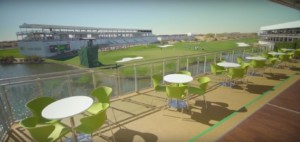 CORT tables and chairs at Phoenix open.