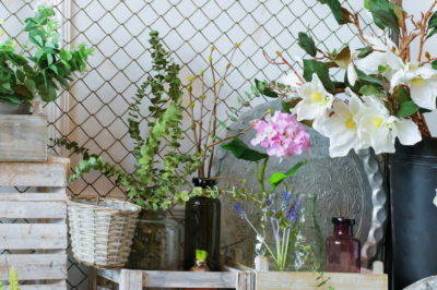 Cottagecore room inspo plants and decor with cottagecore inspired florals.