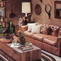 CORT Furniture Rental chesterfield sofa in living room