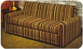 CORT Advertising with striped sofa