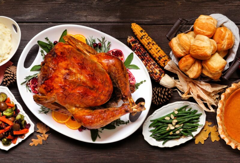 Traditional Thanksgiving turkey dinner