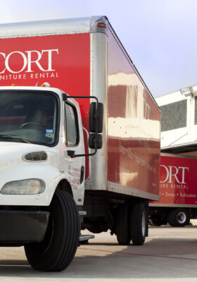 CORT Trucks at warehouse