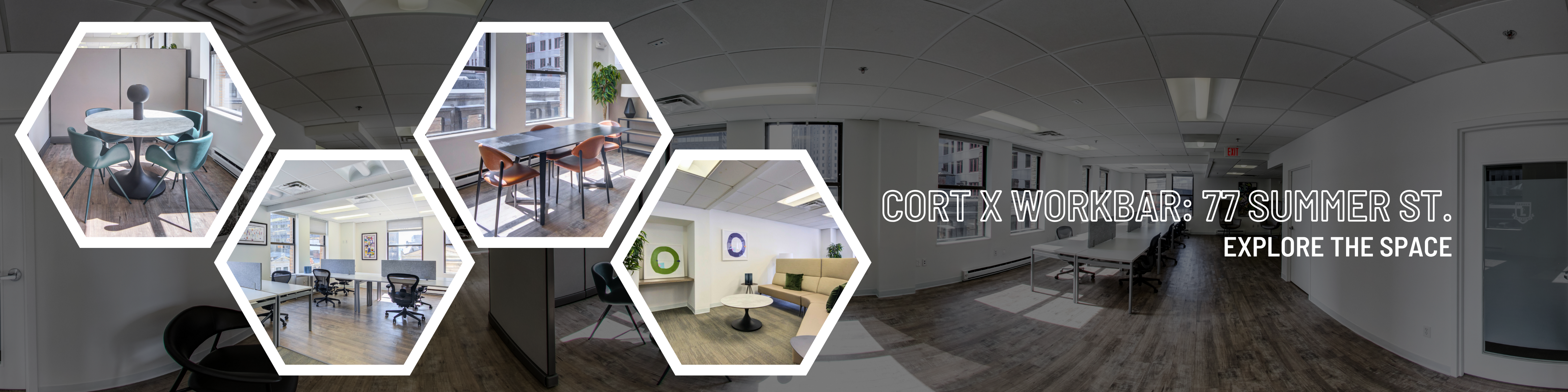 Banner for tour of workbar space with CORT Office Furniture